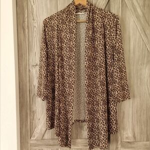 Peter Nygard Leopard Open Cover-Up L Petite